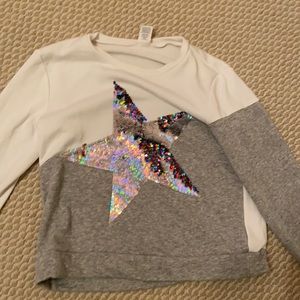 Kids reversible sequin star shirt